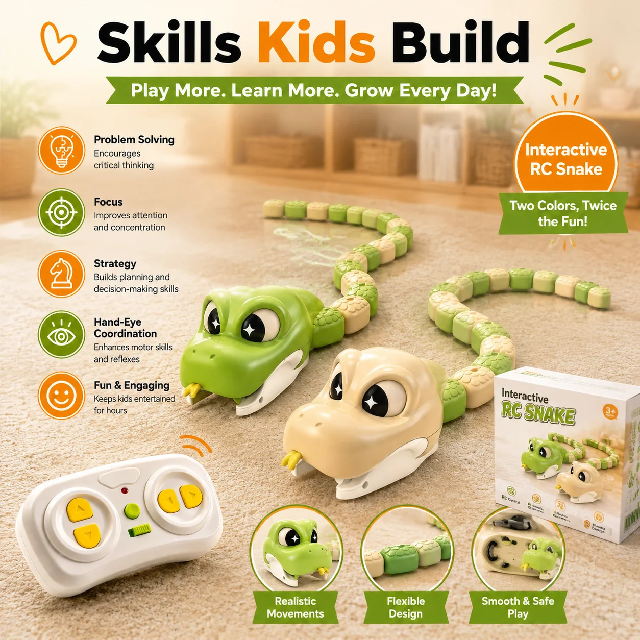 Generisches magnetisches Schlangenspiel mit Fernbedienung für zwei Spieler, klassisches interaktives 3D-Kampfspielzeug für Unterhaltung zu Hause und auf Partys.