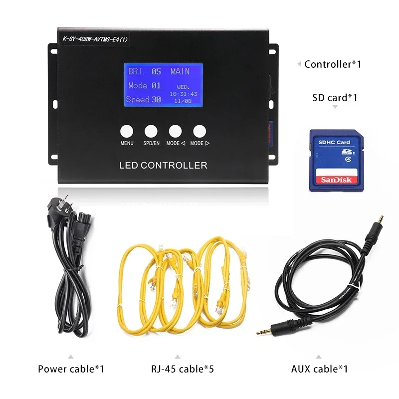 Tunnel Controller with Voice and Music Control Function,UCS512 K-SY-408 8CH Output Over 10,000 Dots Support Led Pixel Light Time