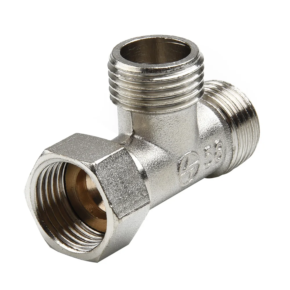 Copper Diverter Valve T Adapter G1/2 T-Valve Replacement Part For Bath Bidet Sprayer Shower Fitting 4 Point Three-way Water Pipe