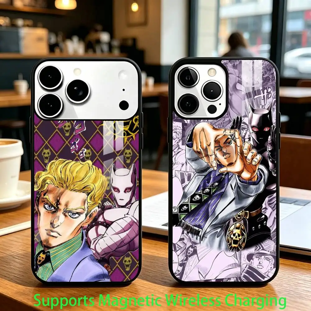 J-JOJO K-Kira Y-Yoshikage Phone Case For iPhone 18 17,16,15,14,13,12,Plus,Pro Allows magnetic wireless charging