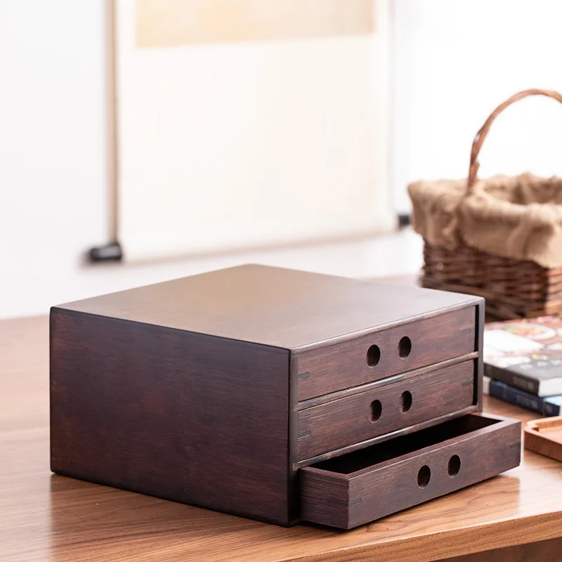 Bamboo Tea Box Puerh Tea Cake Box Walnut Color Single, Double and Three Layers Tea Storage and Packaging Boxes