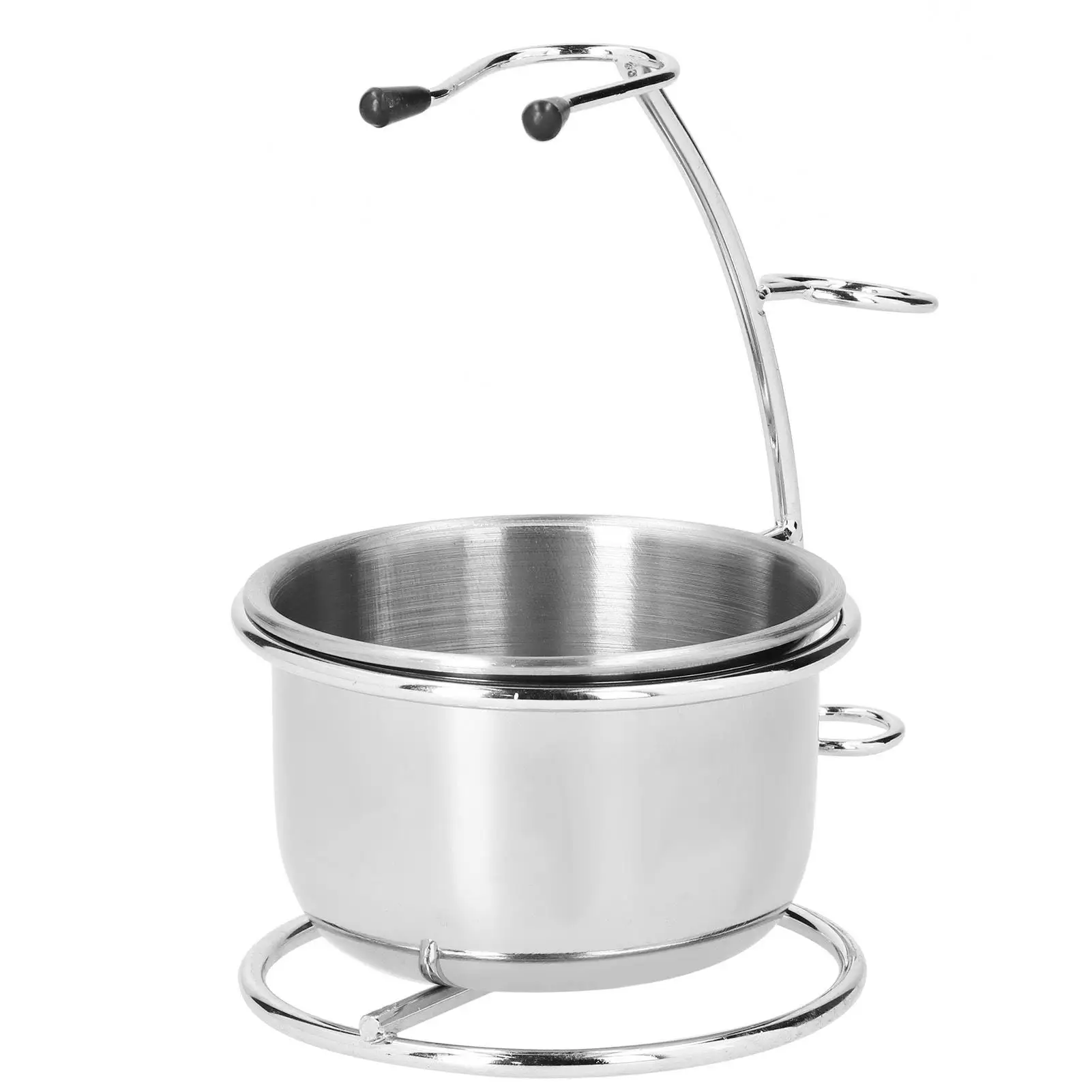 

Stainless Steel Shaving Stand and Bowl Set Metal Brush Holder Soap Dish for Men Grooming