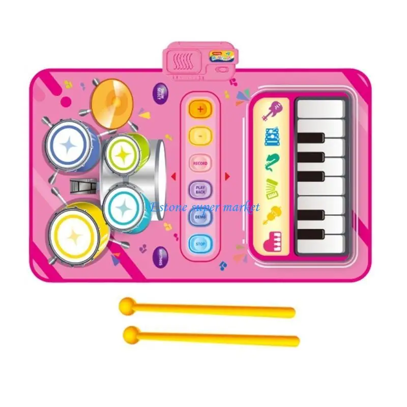 090B Tappetino musicale 2 in 1 Parent Kids per ragazze che combina tastiera pianoforte e batteria