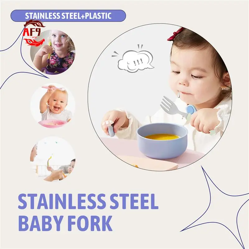 

AF90-12PCS Toddler Stainless Steel Baby Utensils Kids Silverware Children's Cutlery Set