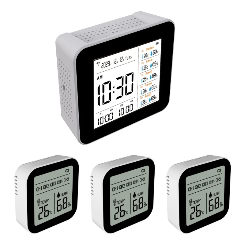 공기 질 모니터, 실내 PM2.5, CO2, PM10,PM1.0, 포름알데히드, TVOC, 온도 및 습도 감지 공기 테스트 낙하 배송