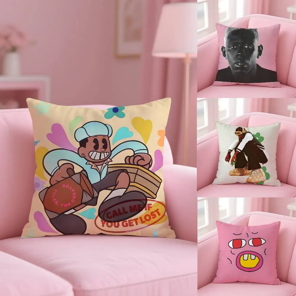 T-Tyler The Creator مغني الراب كيس وسادة نمط مطبوعة المخدة لغرفة المعيشة غطاء وسادة أريكة وديكور غرفة نوم