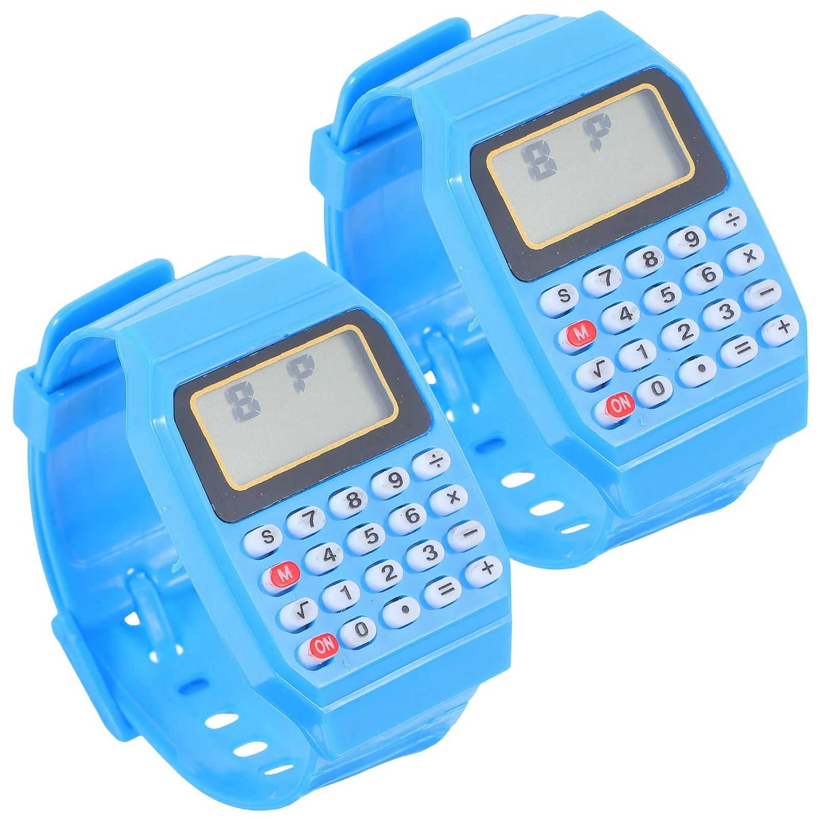 Kids Calculator Watches 2 Piece Educational Math Wristbands Comfortable Red Birthday Party Gifts