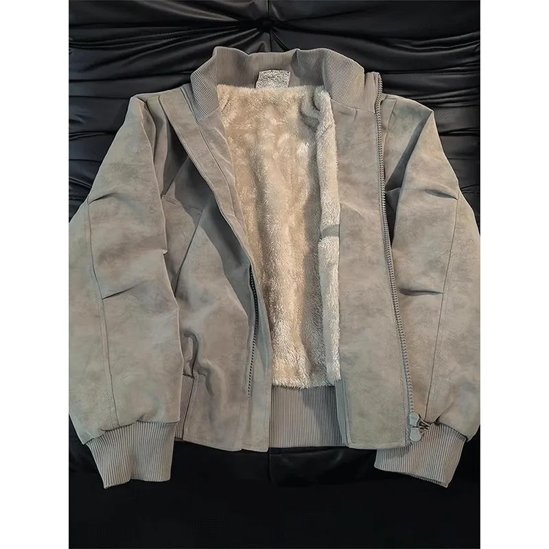 Tactical Fleece Thick Short Turtleneck Motorcycle Cotton Jacket