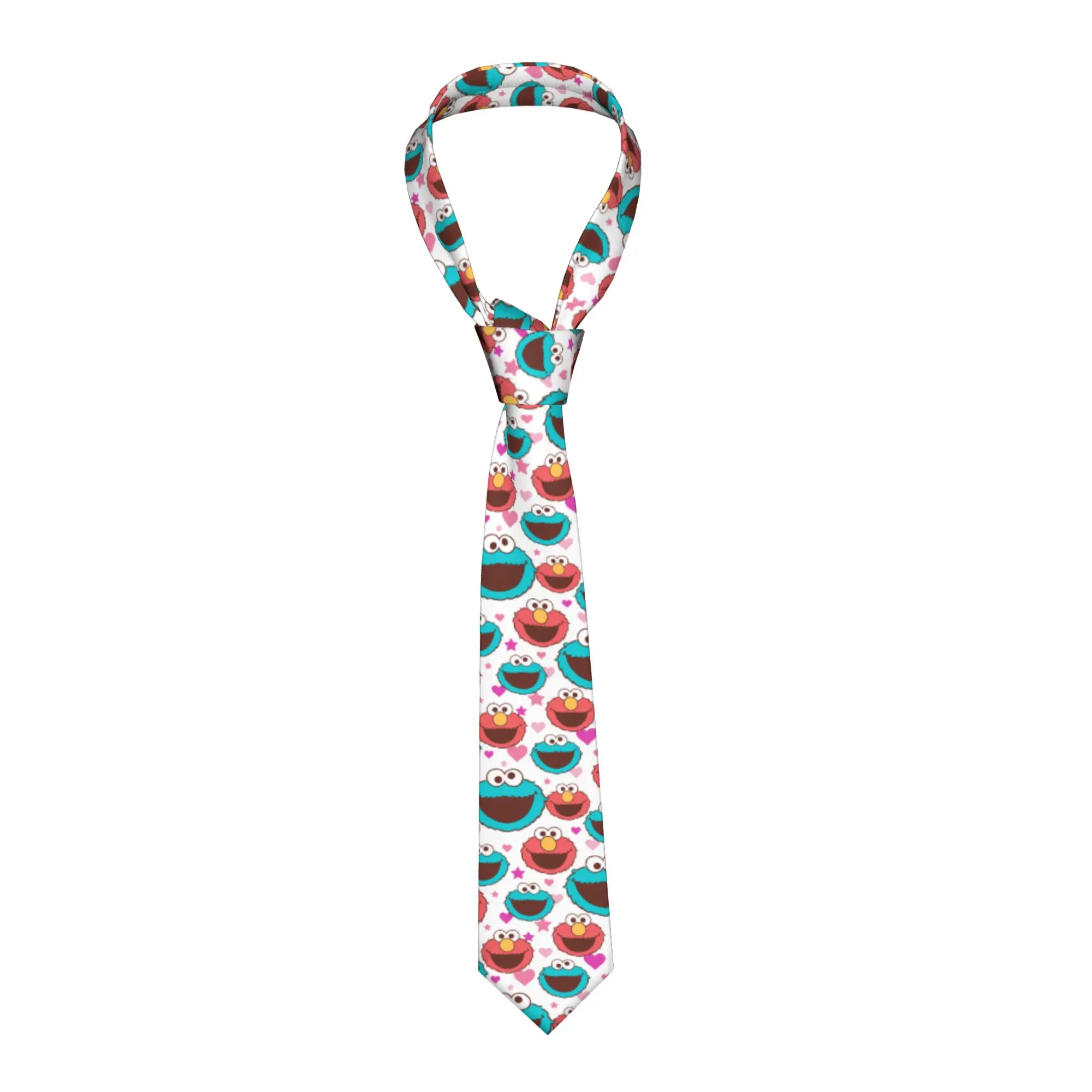 Elmo & Cookie Monster Peace & Love Sesames Streets Necktie 8 cm  Neck Tie Classic Suits Accessories Cravat Wedding Cosplay Props
