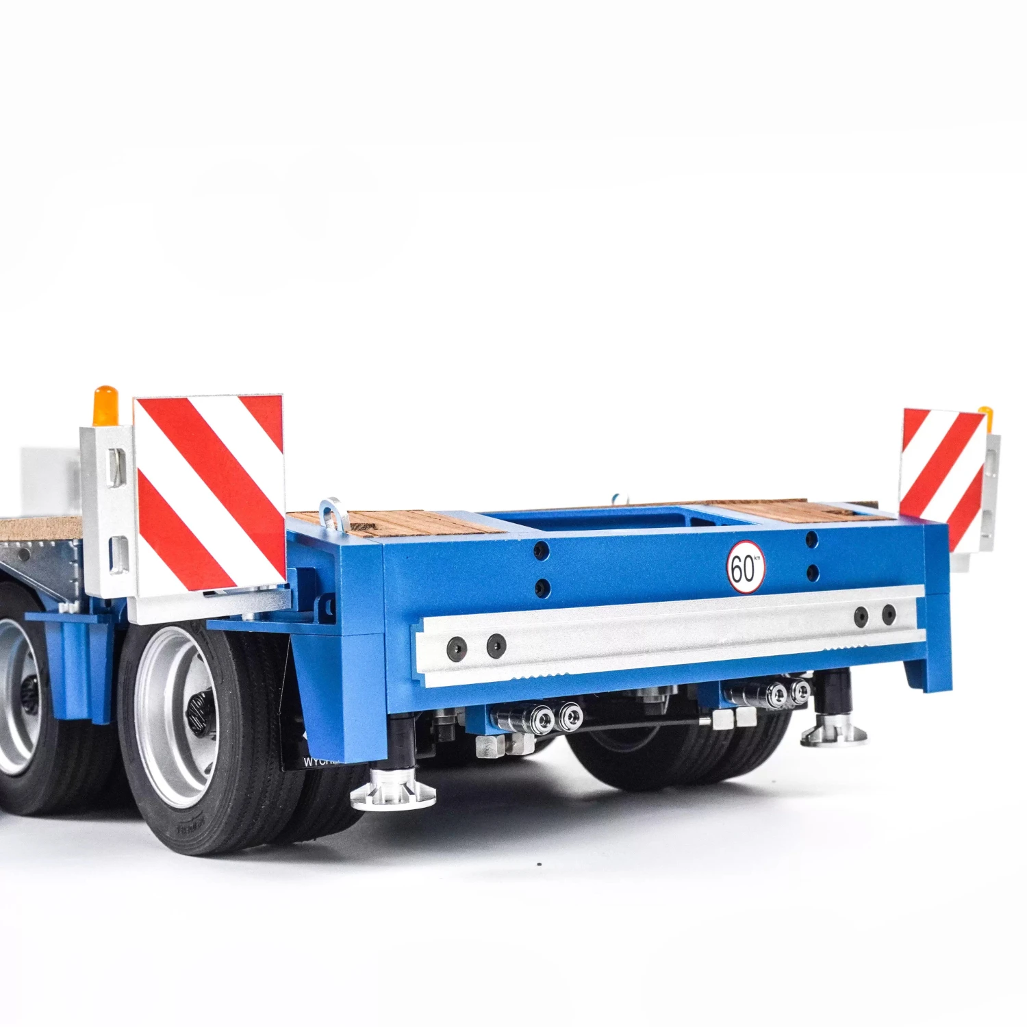 Reboque de metal de 4 eixos 1/14 RC modelo de reboque completo hidráulico com painel traseiro removível adequado para brinquedo modelo de caminhão trator RC