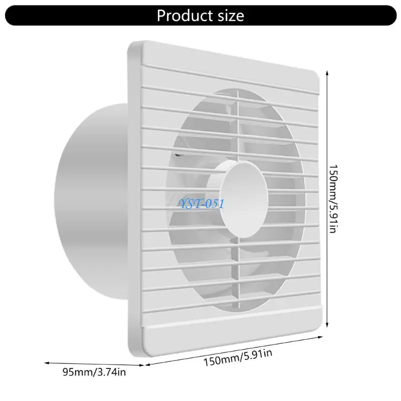 E15A Ventilador ventilación detección humedad Pequeño 4 pulgadas Sistema escape baño tranquilo Flujos a