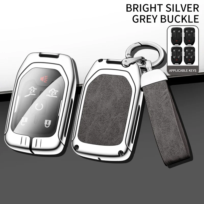 Zinc Alloy Leather TPU Car Remote Key Bag For GMC YUKON SIERRA TERRAIN 2015 2016 2018 2020 2021 2023 Accessories