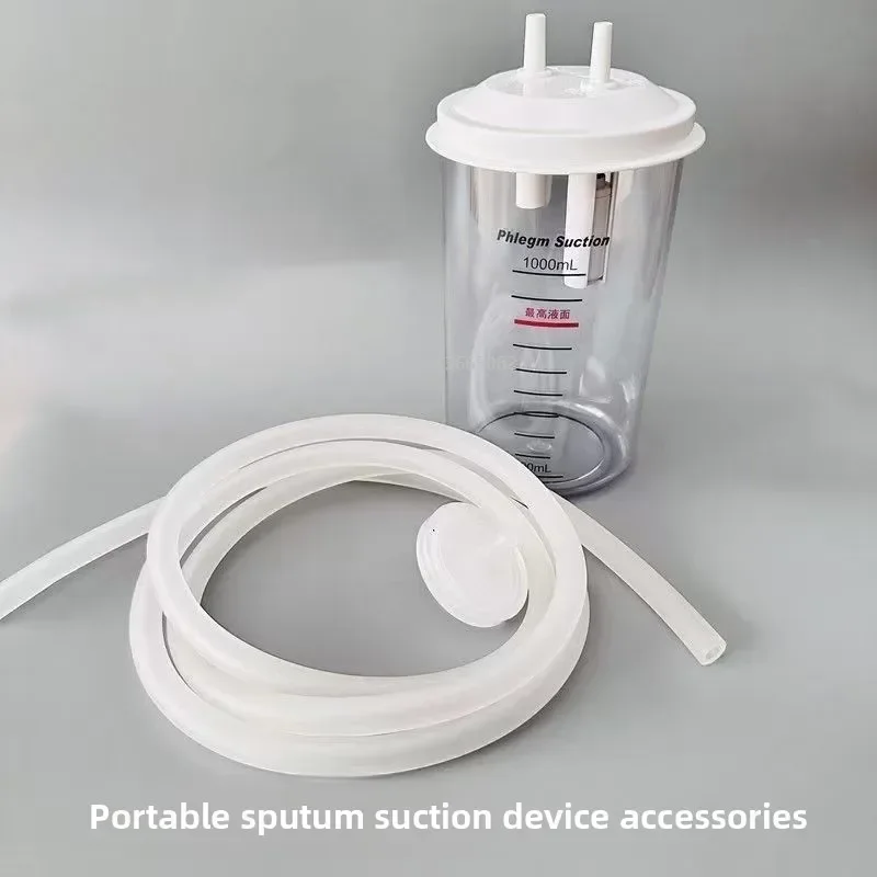 Phlegm liquid tank bottle, Lid, Tube, Filter, For Phlegm Sputum Suction Unit 7A-23B/D, Parts And Accessories Optional