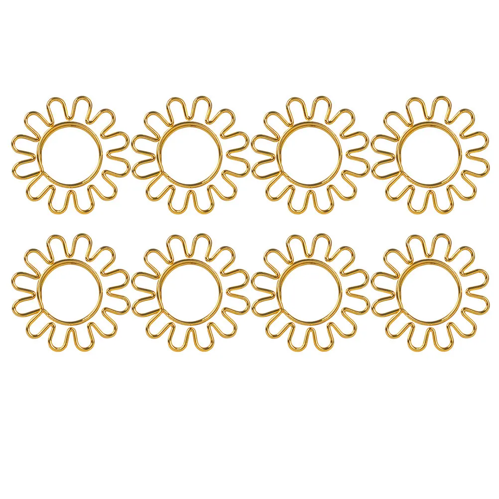 8Pcs Sunflower Paper Clips Golden Creative Bookmark Clips for Office School Notebook Calendar Scrapbook Notepad Sticker Notes