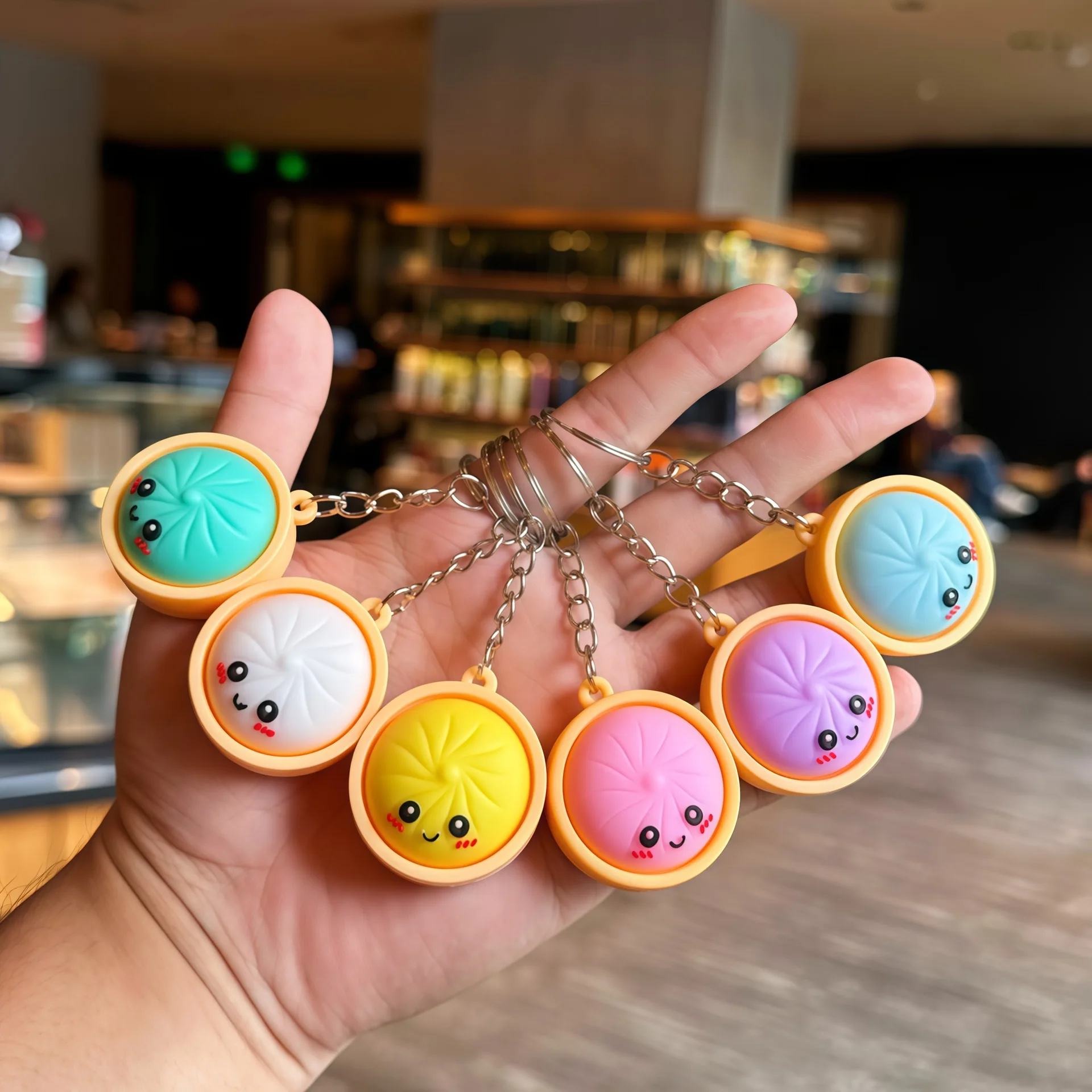 6psc Single Adorable Dumpling Keychain, Ideal Gift for Party Favors and Classroom Rewards