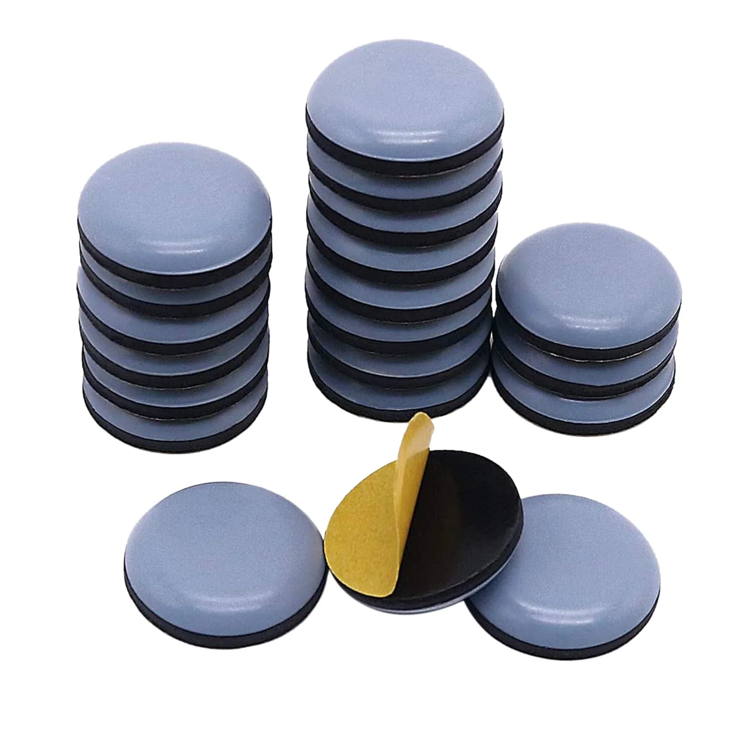 

24Pcs 25mm Furniture Glides Self Adhesive Chair Leg PTFE Sliders for Furniture Easy Movers (Round)