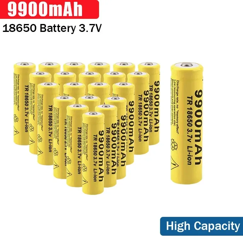 18650 Battery Rechargeable Battery 3.7V 18650 9900Mah Capacity Li-Ion Chargeable Battery for Pocket lamp