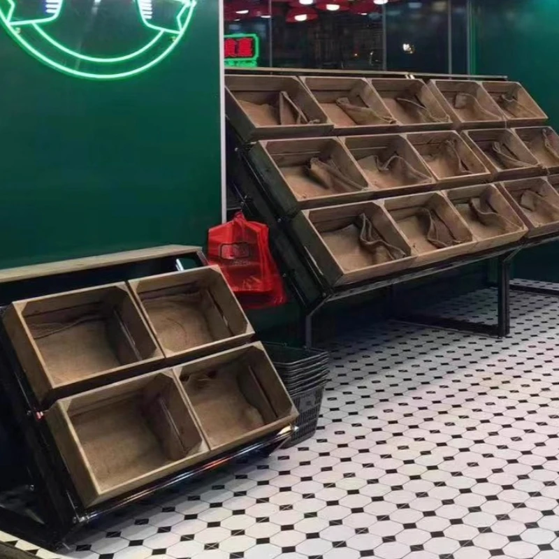 

Полка для фруктов в супермаркете, витрина, магазин фруктов, многофункциональная, сталь для свежих овощей, дерево, дерево 24,