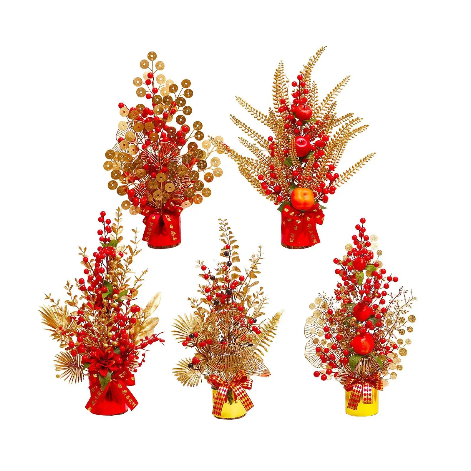 

Artificial Chinese New Year Flower Bouquet Desk Decoration Dining Room Decoration