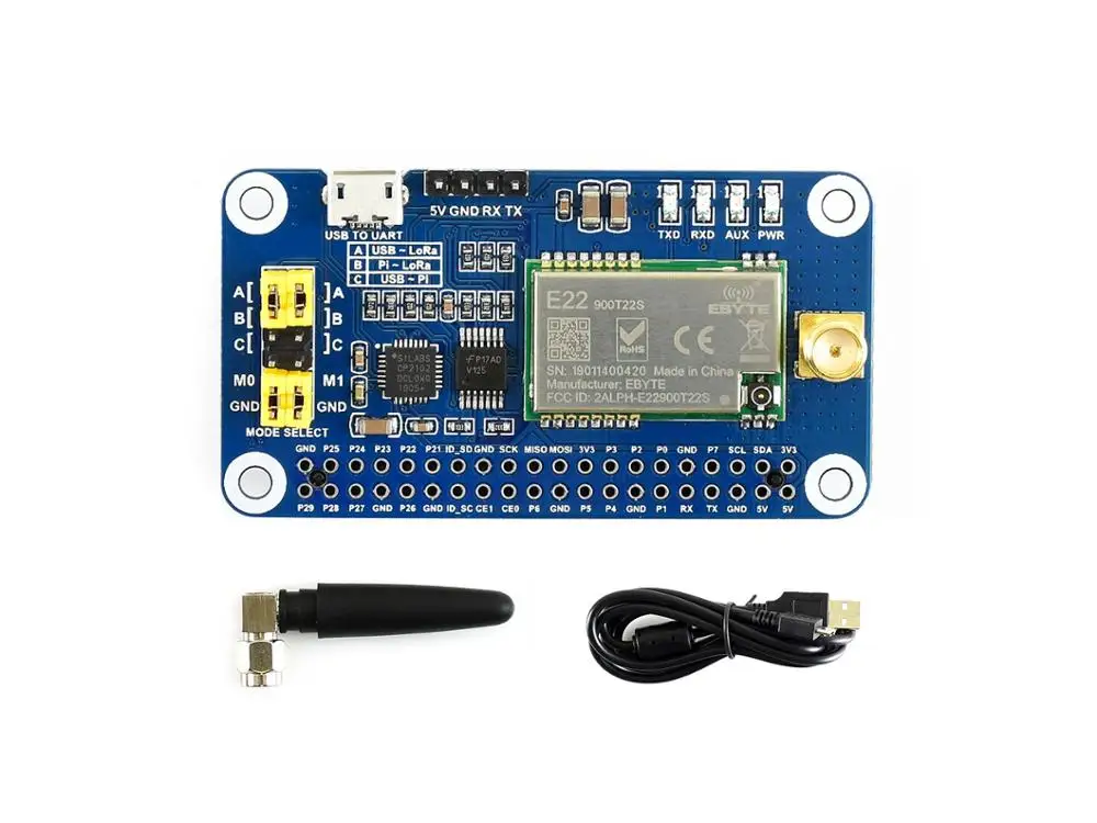 Imagem -02 - Waveshare Lora Hat para Raspberry pi Spread Spectrum Modulação Frequency Band Sx1262 868mhz