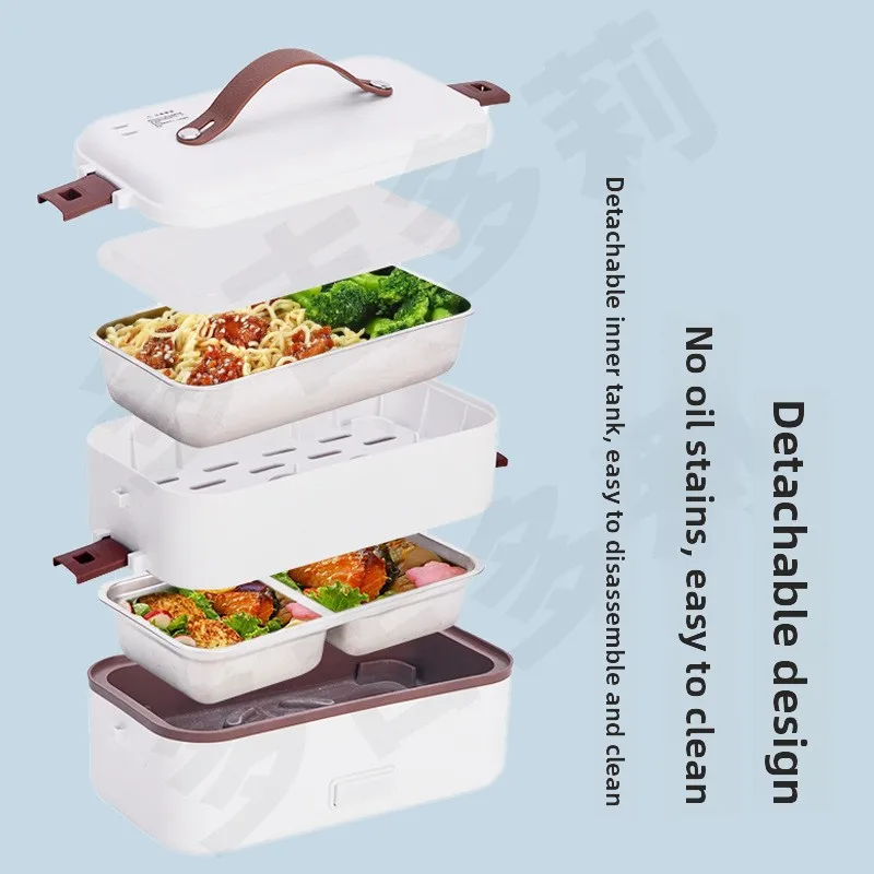 

2026-hot Electric Lunch Box Double-layer Stainless Steel Bento Student Heating and Insulation Lunch Box for Meals Portable Offic