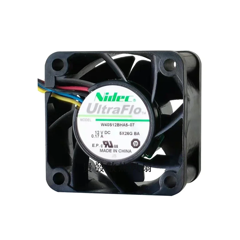 Nidec W40S12BHA5-07 DC 12V 0.17A 40x40x28mm 4-Wire Server Cooling Fan