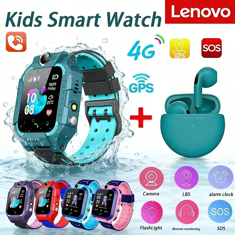 Lenovo Q19B Kids Smart Watch With Headset 4G GPS Location Tracker Sim Card Waterproof Call Camera Mobile Smartwatch For Gift