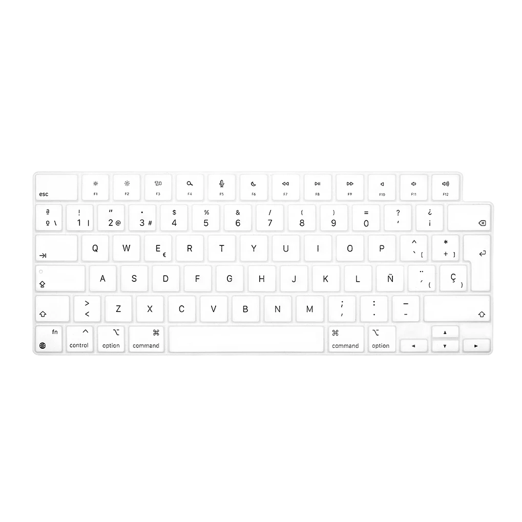 

White Spanish Keyboard Cover for Macbook Air 13.6" 15.3" A2681A2941/Macbook Pro14" 16"A2779 A2442 A2780 A2485,Keyboard Protector