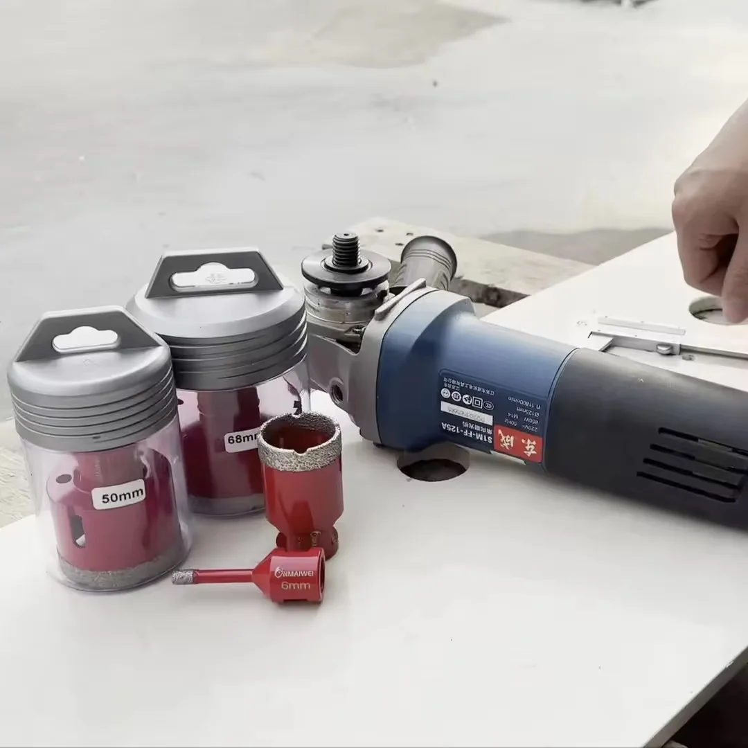 12Pcs Set Mata Bor Berlapis Intan 6-35mm Kit Gergaji Lubang untuk Kaca Marmer Granit Batu Ubin Keramik - Perkakas Tangan