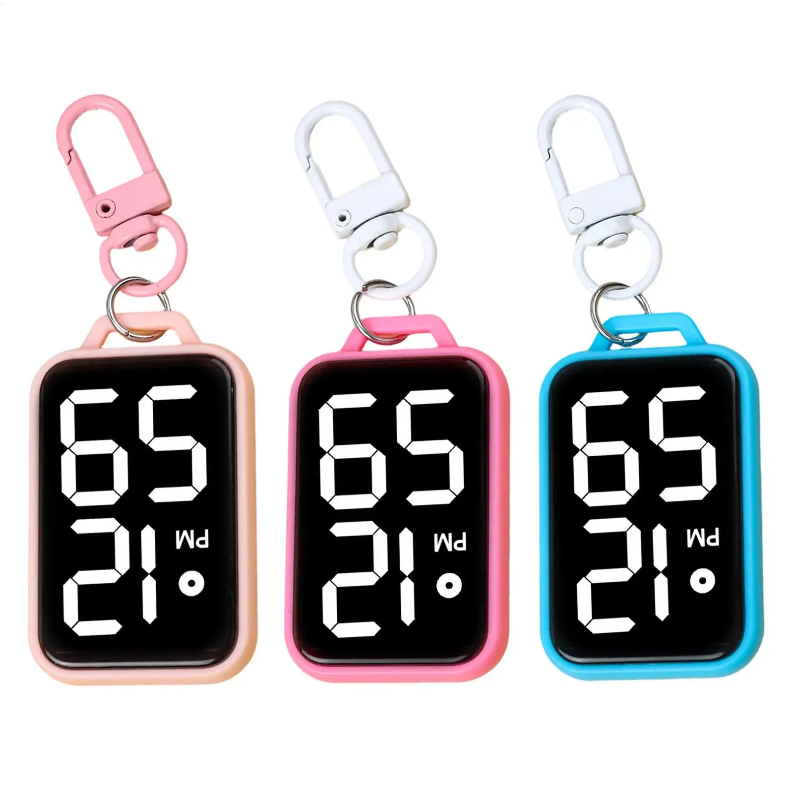 Keychain Watch Touch Activated Silent Timer Portable Mini Digital Clock Backpack Pendant For Student Nurse Exam Travel Daily