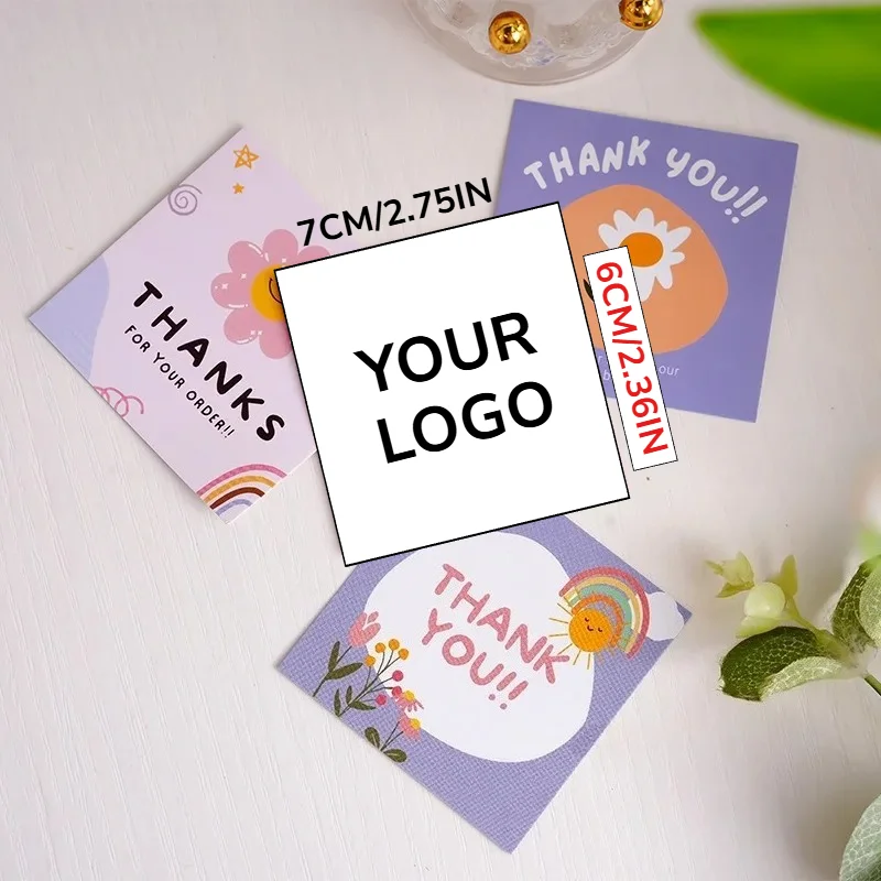 

2000 Pcs 7x6cm Custom Thanksgiving Cards Personalized Thankful Message Printing Festival Greeting for Family