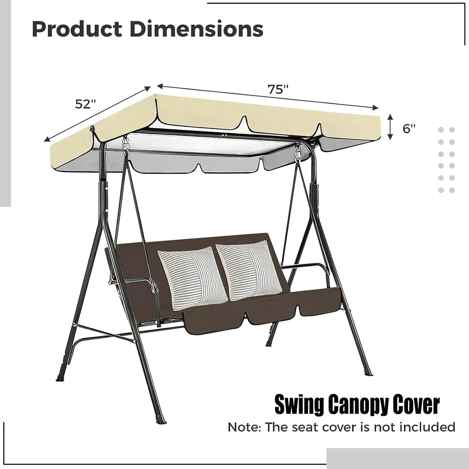 

Outdoor Swing Chair Awning Garden Waterproof Swing Canopy Roof Cover Outdoor Garden Courtyard Swing Foldable Protection Sunshade