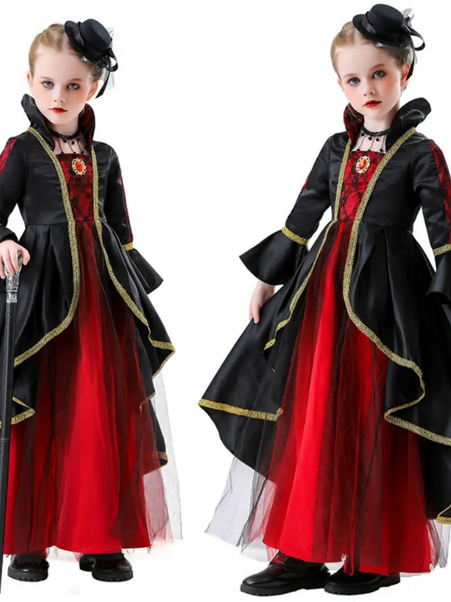 

Новый детский костюм маленькой ведьмы на Хэллоуин, костюм феи для косплея, сценический костюм из полиэстера, традиционная этническая одежда