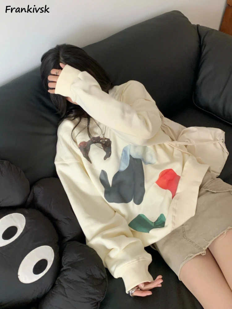 Sudaderas de otoño para mujer, Color contrastante, combina con todo, estilo americano, Simple, manga larga, universidad, moda Harajuku, Popular Hipster, nuevo