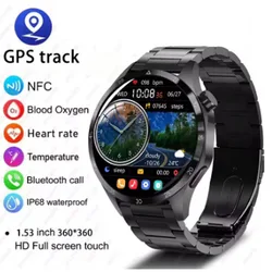 Black Watch For Tecno Pova Neo 5G Smart Watch Men AMOLED HD Screen Bluetooth Call NFC Health GPS Sport Smartwatch Women 2024