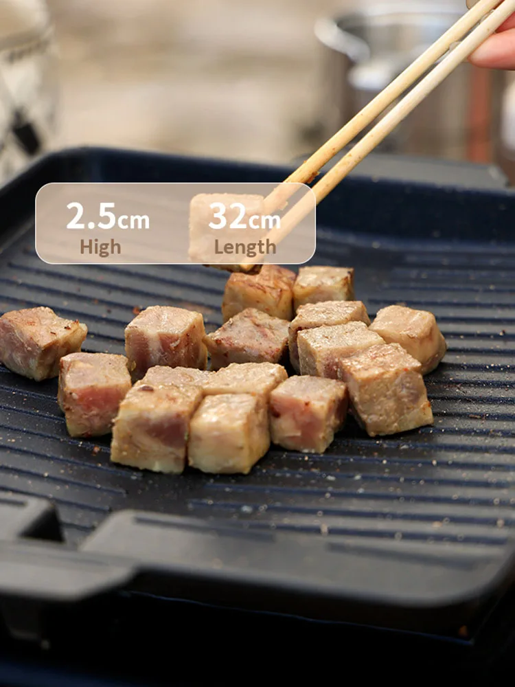 BBQ Grill Pan Plate 32 X 26cm Portable Non-Stick Coating Butane Gas Stove Cooker Plate Rectangle Korean Barbecue Plate