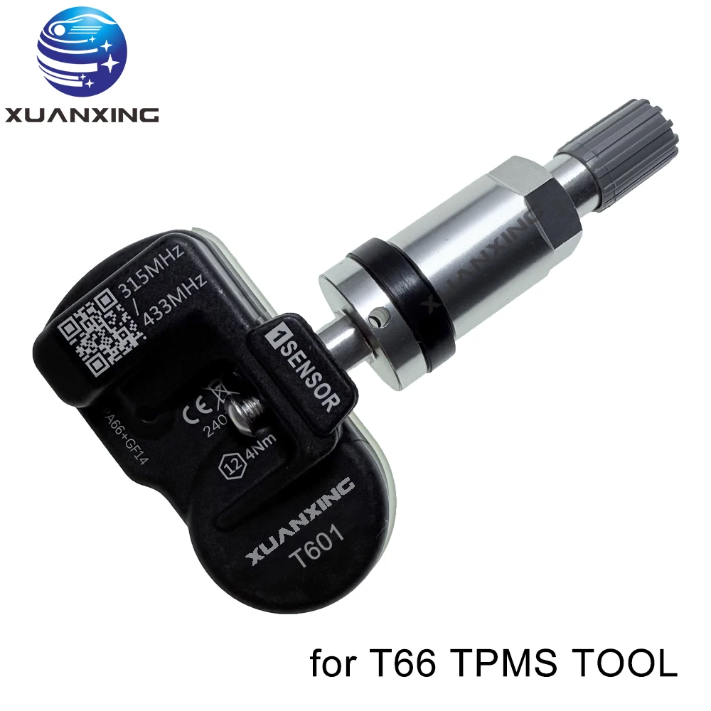 XUANXING T601 Metal Rubber MX-Sensor Programmable Tire Pressure Sensor Universal 2in1 433/315Mhz For T66