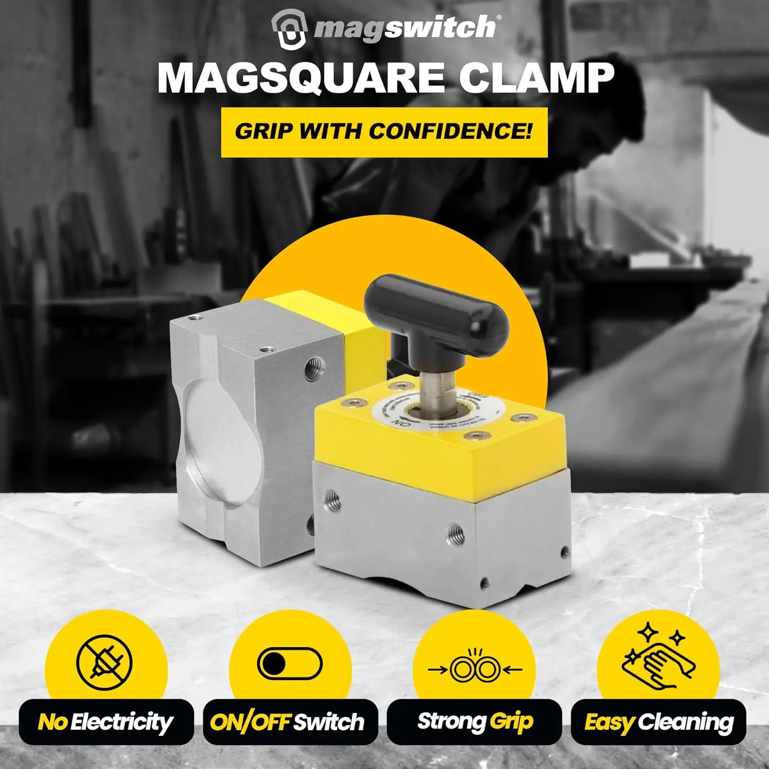 switch Magsquare 600 Magnetic Welding Square Base Clamp Holder For Welding Kit, Tools, Supplies And Accessories, Magnet