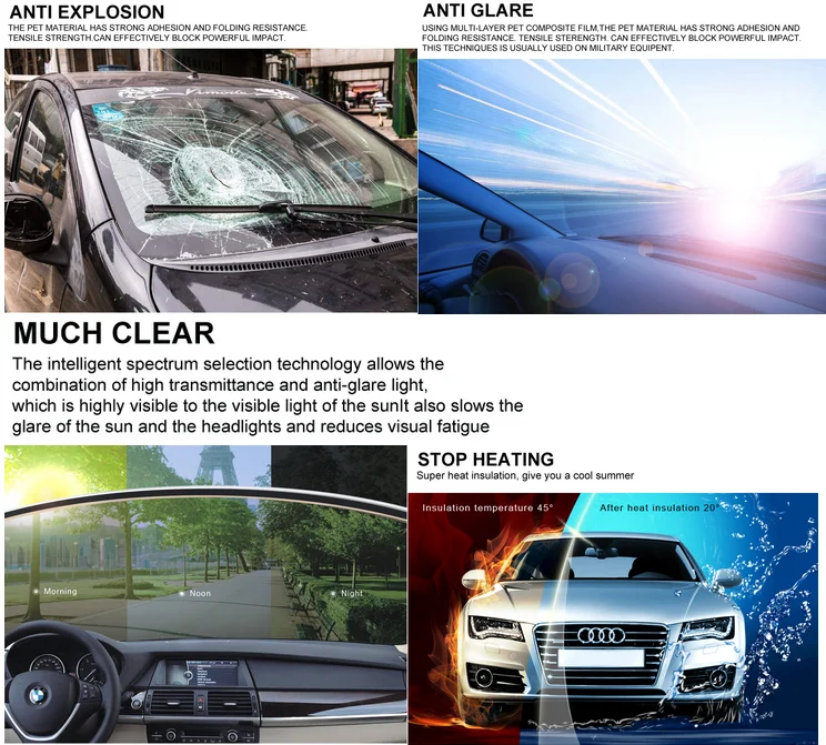 Car 2 4 8 12 Mil 35% Car Tint Window Smash Proof Bulletproof Security Film Bullet Proof Car Window Film