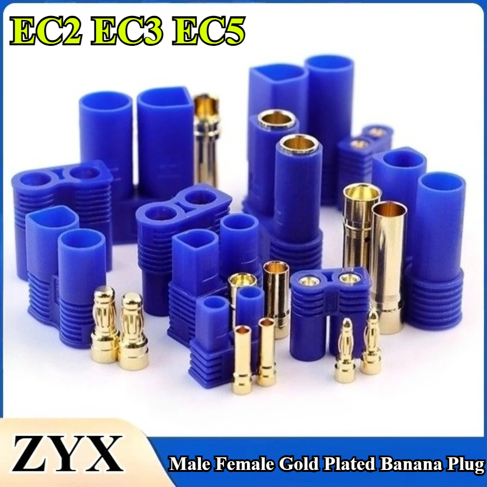 

EC2 EC3 EC5 Male and Female Plug Bullet Gold Plated Banana Plug High Current Be Used for RC Model Airplane Connector parts