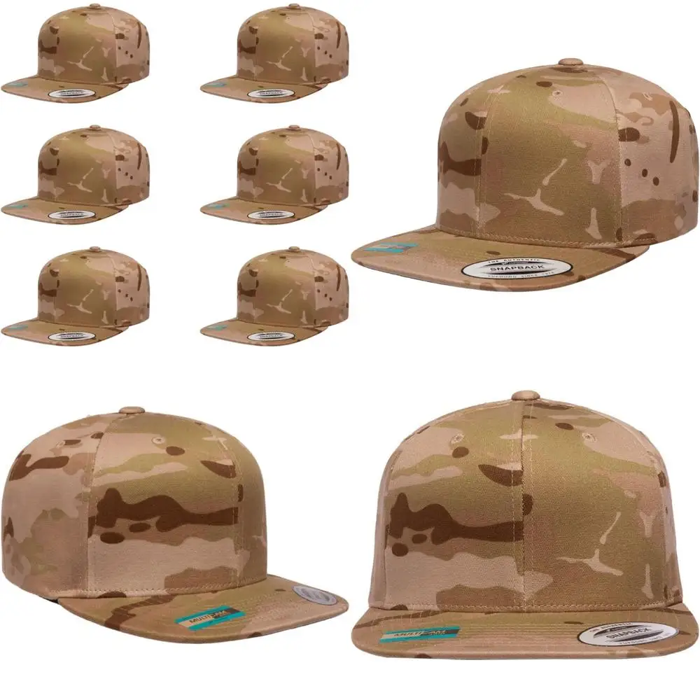 Premium Wool-Blend 6 Panel High Profile Flat Bill Snapback Cap - Bulk Packs Available for Classic Style