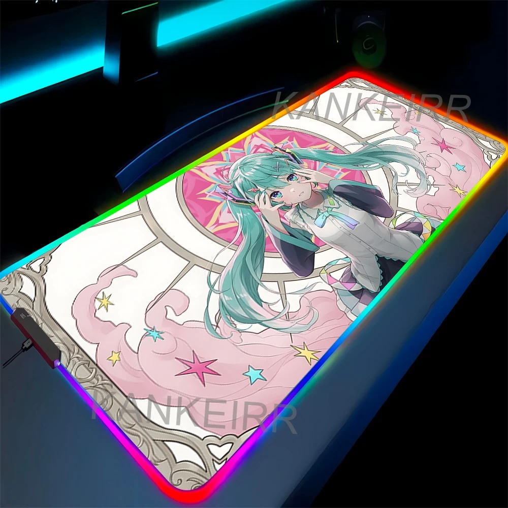 H-Hatsunes Anime Miku Mouse Pad XXL RGB Gaming Mousepad HD G