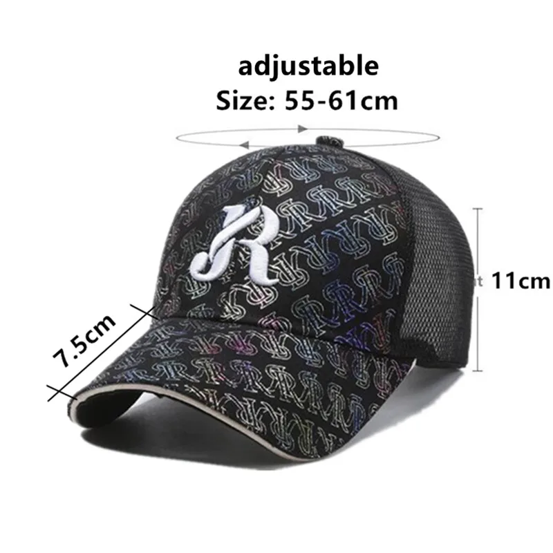 New Summer Women's Hats Mesh Breathable Baseball Cap Camping Fishing Caps For Men Hardtop Embroidery Travel Hat Snapback Cap