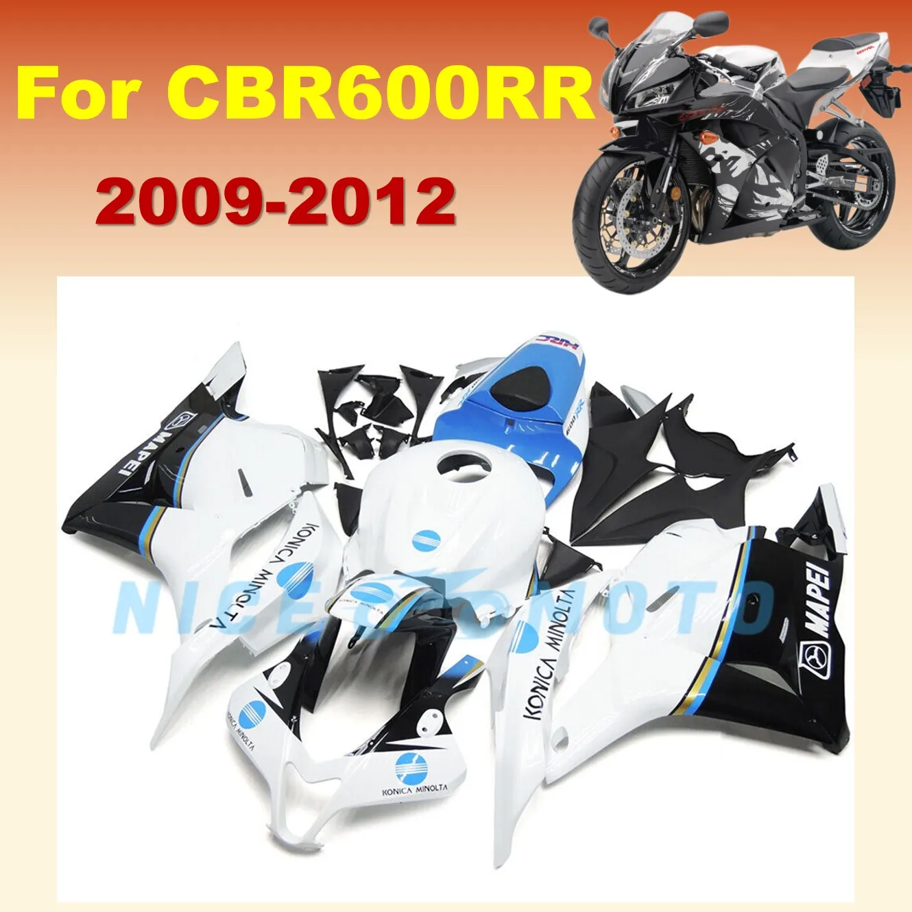 

Литье под давлением ABS для HONDA CBR600RR 2009 2010 2011 2012 CBR 600RR CBR 600 RR 09 10 11 12 Комплект обтекателя мотоцикла