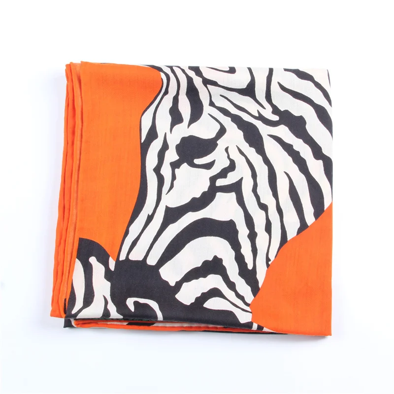 POBING Seide Kaschmir Schal Frauen Hand Gerollt Schals Fly Horse Print Quadratische Schals Wraps Dame Bandana Große Hijabs Weibliche Foulards – Detail 2
