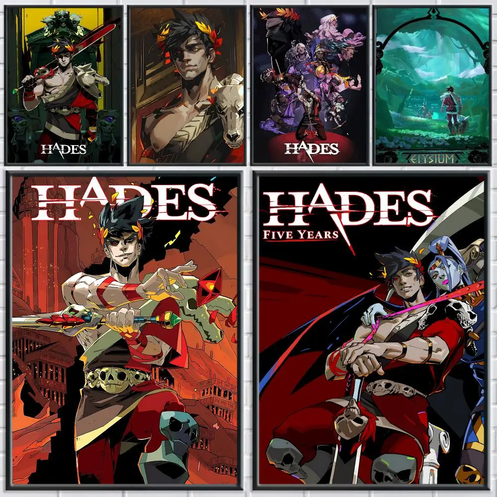 game Hades Poster Poster HD Self Adhesive Waterproof Art Print Wall Decor for Bedroom Living Room Home Gift