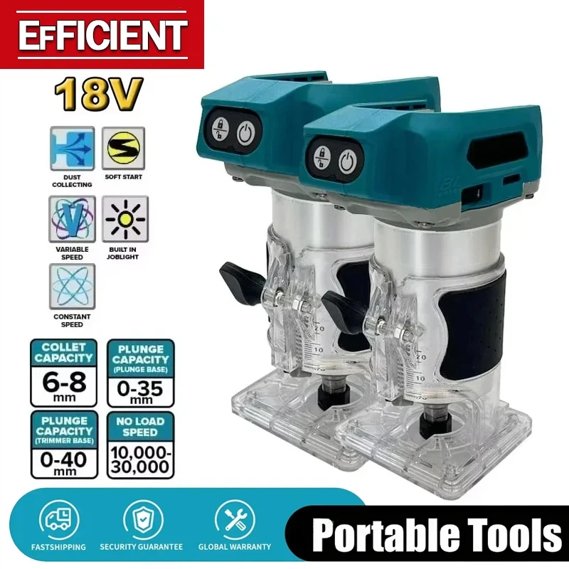 

Беспроводной триммер, перезаряжаемая машинка для обрезки, бесщеточный фрезерный инструмент, гравировальный станок для обработки дерева, совместимый с аккумулятором Makita 18V.