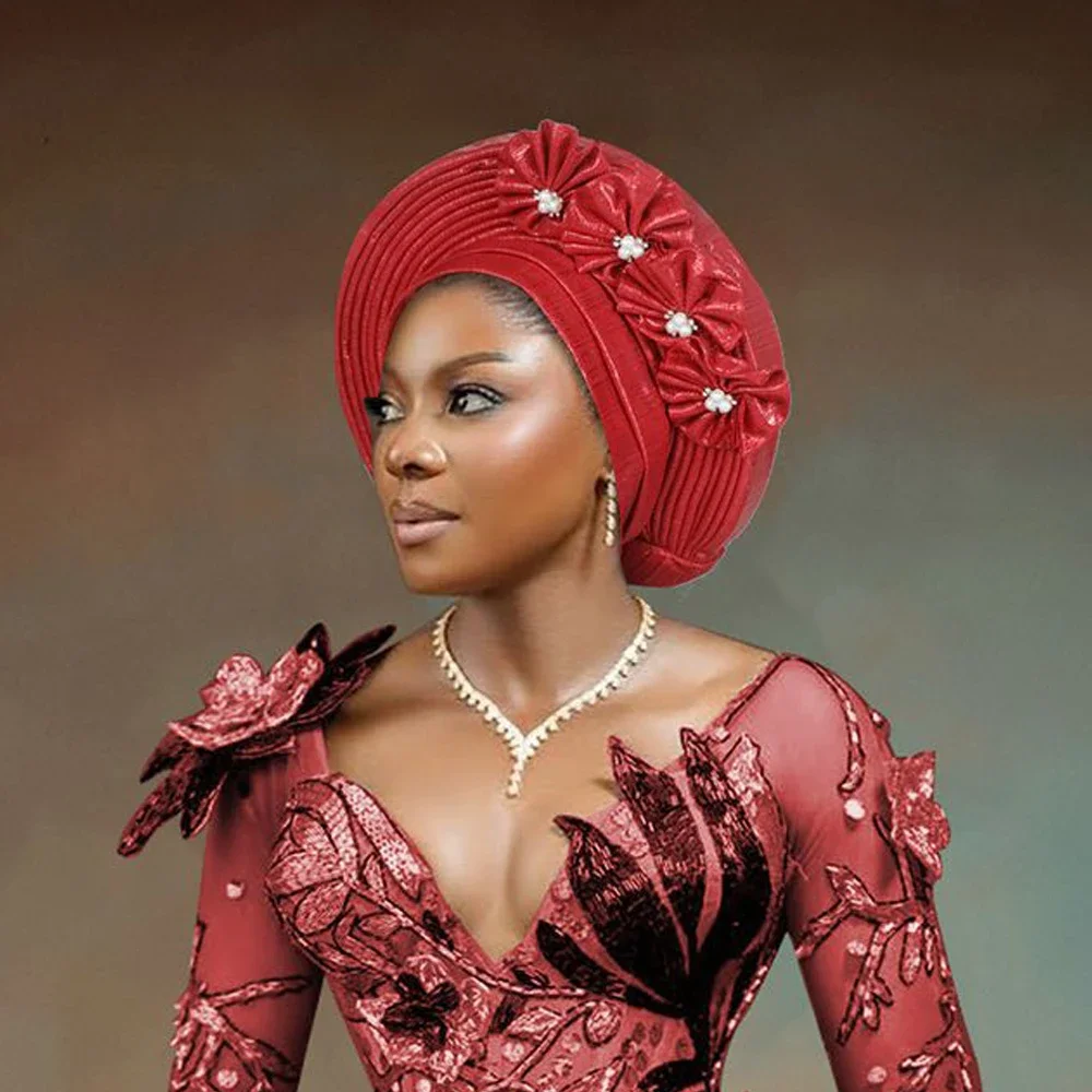 

Новый блестящий африканский головной убор с автогелем, нигерийский свадебный гелей, уже сделано, женский головной убор, тюрбан, кепка, вечерние головные уборы