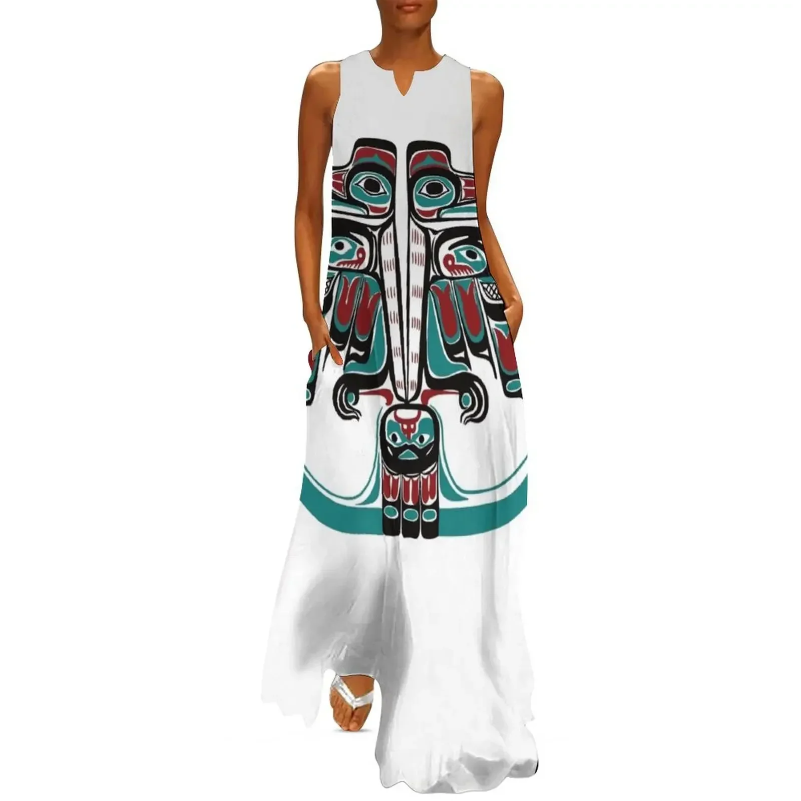 

Northwest Native Art Haida Tlingit Thunderbird Long Dress Dress woman Women's skirt summer woman dress 2025