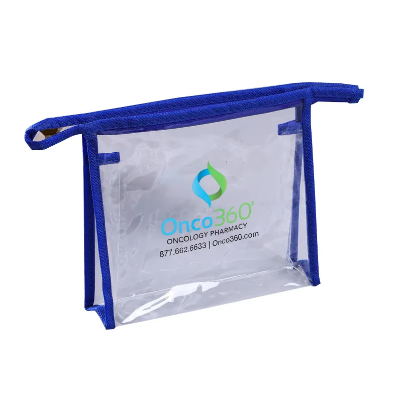 مخصص البلاستيك الشفاف مخيط حواف PVC السفر اللوازم المكتبية أدوات الزينة البلاستيكية حقيبة التخزين البلاستيك سستة قلم رصاص